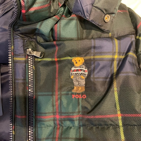 Polo Bear Ralph Lauren, down, tartan plaid puffer - Picture 3 of 4